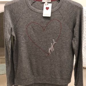 PJ Salvage grey “joyful” sleep top